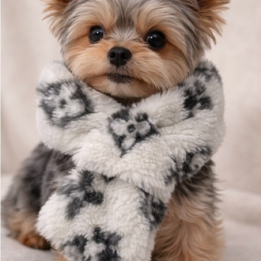 Dog fashion scarf, size small with iconic monogram- NEW - Picture 2 of 5